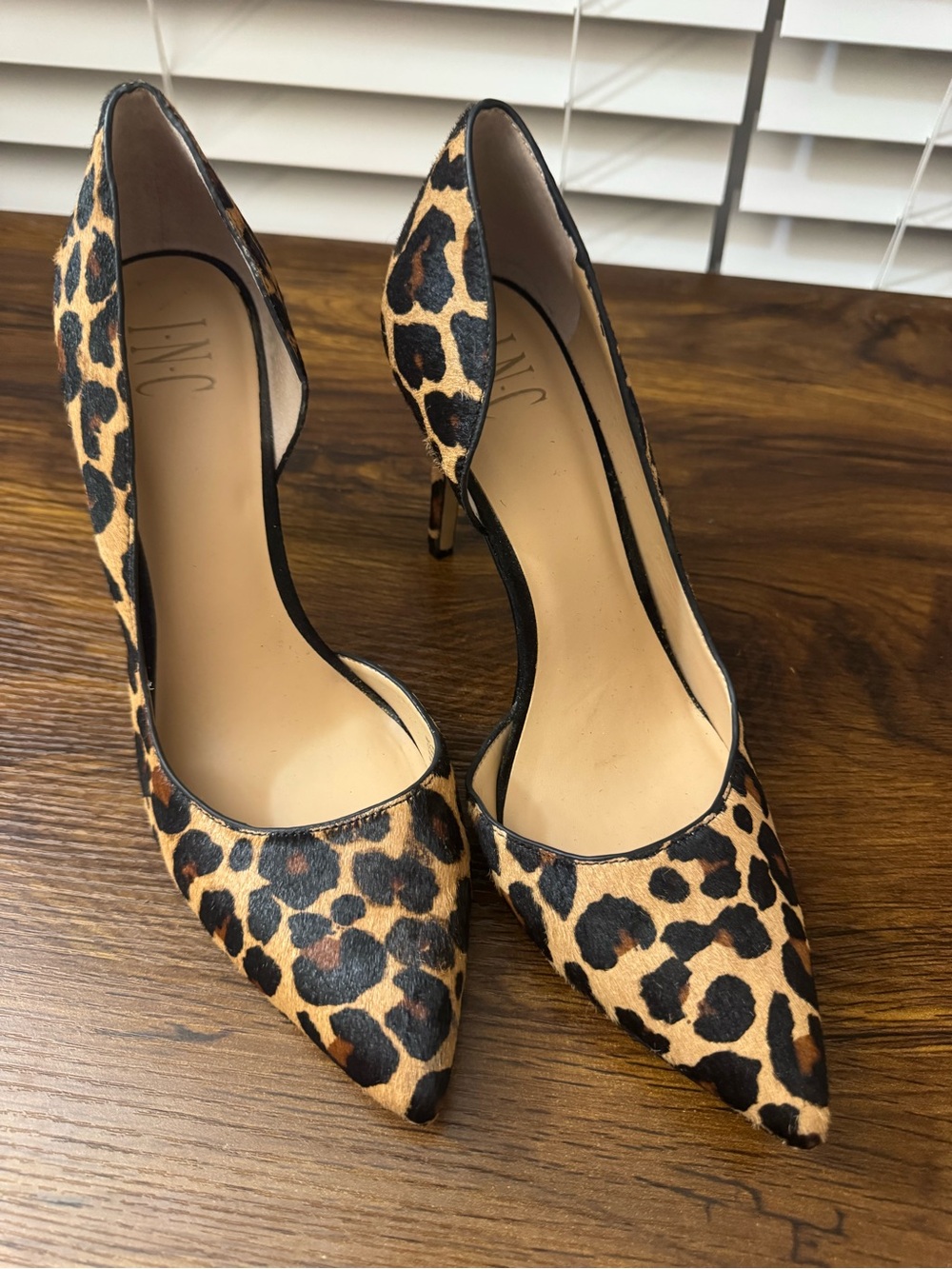 INC International Concepts Leopard Print D'Orsay Pumps - Tan and Black - Pointed